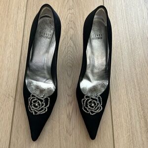 Stuart Weitzman black satin heels. Size 9.5 Just absolutely gorgeous!